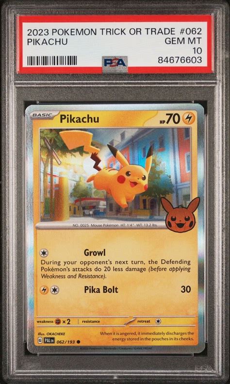 Pikachu Mimikyu Psa Rare Holo Booster Trick Or Trade Pokemon