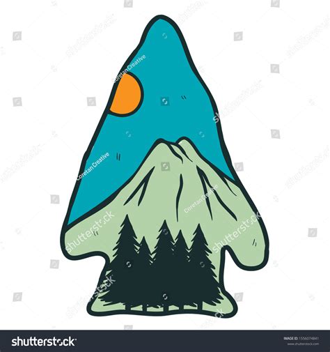 Mountains Hand Drawn Vector Illustration Stock Vector Royalty Free