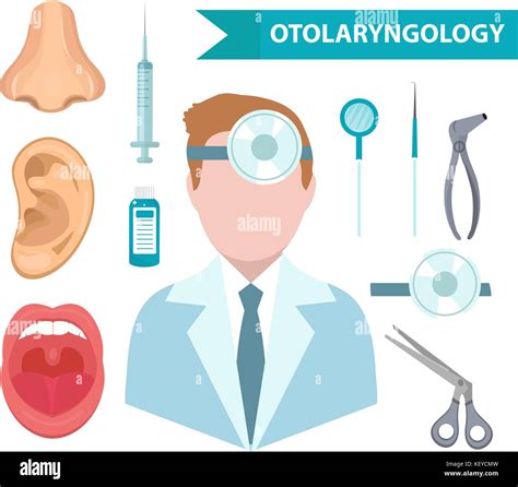 Otorrinolaringolog A Conjunto De Iconos Estilo Plano M Dico