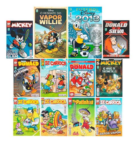 Kit Quadrinhos Disney Editora Abril Mickey Z Carioca Pato Donald Tio