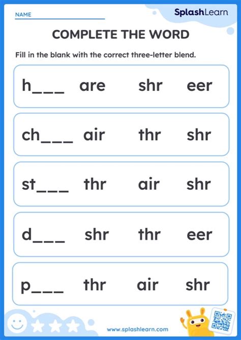 Spot The Correct Blend ELA Worksheets SplashLearn