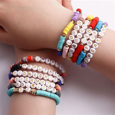 New Fan Color Soft Pottery Bracelet English Name Bracelet - Expore ...