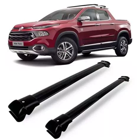 Rack Bagageiro De Teto Fiat Toro 2016 17 2018 Aluminio Preto