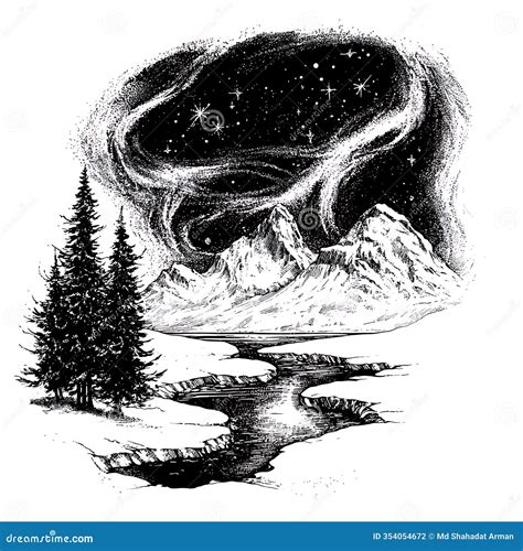 aurora borealis drawing 1