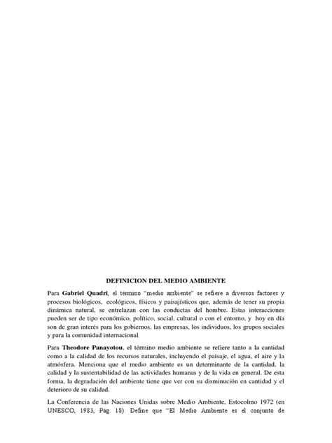 definicion del medio ambiente  movimiento conservacionista