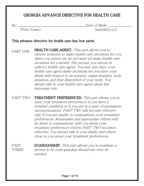 Printable Last Will And Testament Georgia