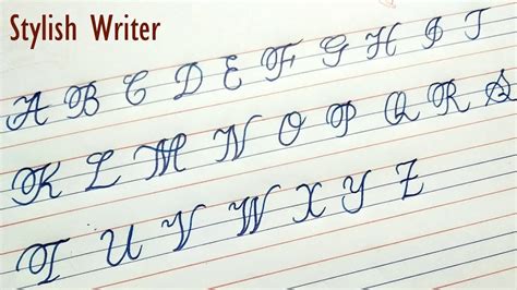 Cursive Big Alphabets In 4 Line Note Alphabets Cursive Writing