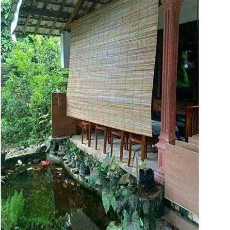 Jual Diskon Tirai Outdoor Anti Air Dan Tahan Panas Tirai Bambu Sawit