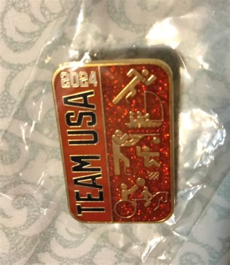 Team Usa Paralympics Olympic Noc Pin Paris 2024 Trader Button £1141