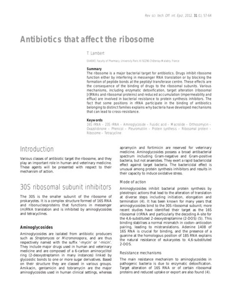 Antibiotics that affect the ribosome