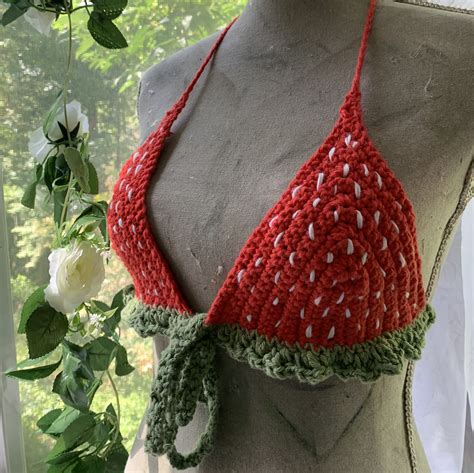 Small Strawberry Crochet Top Crochet Bra Top Pattern Diy Crochet Projects Crochet Projects