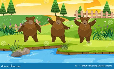 The Three Bears, Vintage Illustration Cartoon Vector | CartoonDealer ...