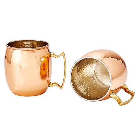 Old Dutch 16 Oz Nickel Lined Solid Copper Hammered Moscow Mule Mug