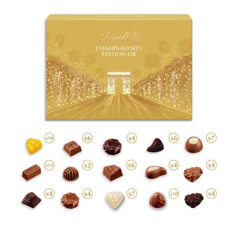 Chocolat assortiment édition or champs Elysées LINDT la boite de 968g