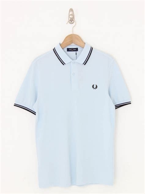 Fred Perry Twin Tipped Polo In Light Ice Northern Threads