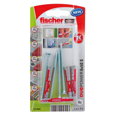 Fischer Chevilles Et Vis Duopower Fischer Diam6 X L50 Mm