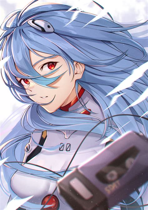 Artwork Blue Hair Ayanami Rei Neon Genesis Evangelion Rebuild Of