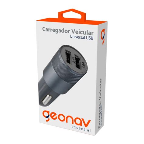 Carregador Veicular Universal Geonav 2 Portas USB Drogaria