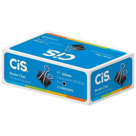 Prendedor De Papel Cis Binder 25 Mm Preto C 12 Ludi Distribuidora De