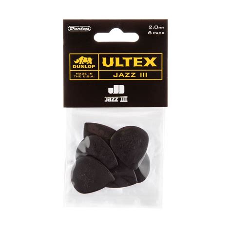 Dunlop Ultex Jazz III 2 0mm 6 Pick Pack At Gear4music