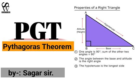 PGT Pythagoras Theorem Right Angle Theorem Sagar World 3 YouTube