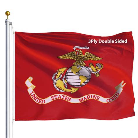 Us Marine Corps Usmc Flag 3x5 Ft Outdoor Double Sided 3 Ply Heavy Duty