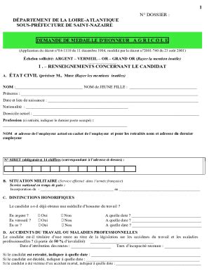 Remplissable En Ligne Fiche De Renseignements Sur La Medaille D