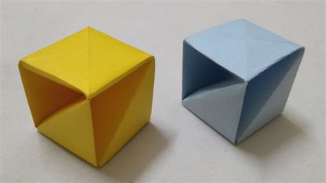 How To Make A Paper Cube Easy Origami Origami Paper Cube Youtube