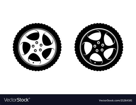 Wheel clipart in white and black disks Royalty Free Vector