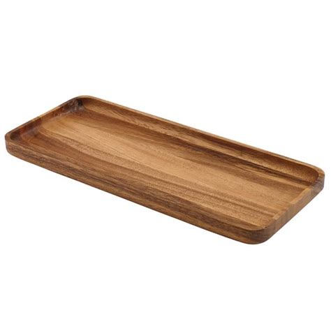 Genware Acacia Wood Rectangular Serving Tray 12 X 5inch 30 X 13cm At