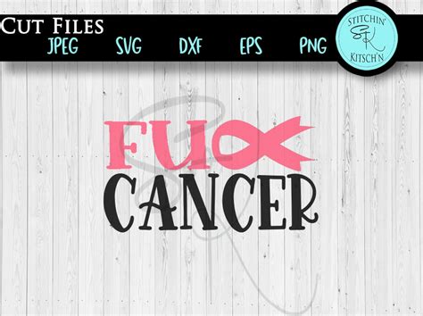 Fuck Cancer Svg Breast Cancer Svg Pink Ribbon Svg Cancer Etsy