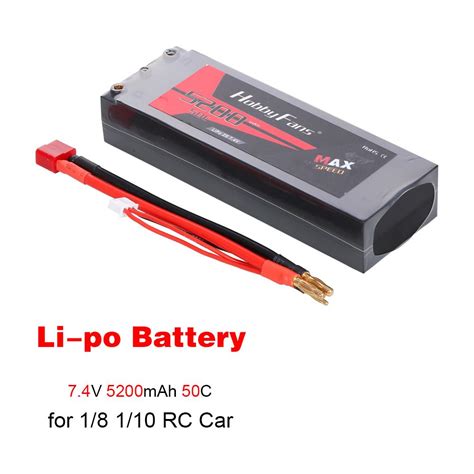 Hobbyfans 74v 5200mah Lipo Battery 50c 2s Battery For 110 18 Rc Car Losi Traxxas Hpi Axial