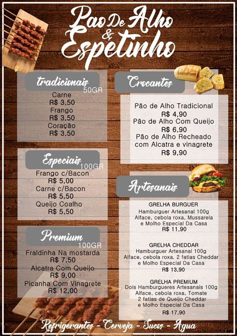 Menu em Pão de Alho e Espetinho restaurante Colombo