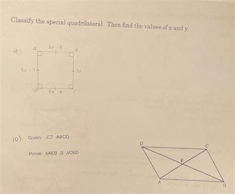 Solved Classify The Special Quadrilateral Then Find The Chegg