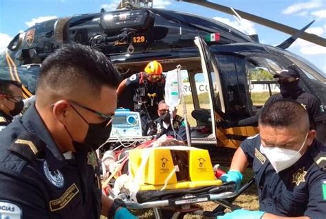 Trasladan en helicóptero a niño accidentado en la Mérida Cancún