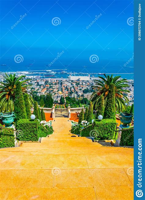 Aerial View Of Bahai Gardens In Haifa Israel Stock Photo Image Of