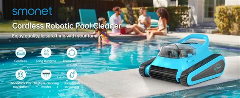 CR6 Pro Cordless Robotic Pool Cleaner | Versatile Cleaning Modes | SMONET