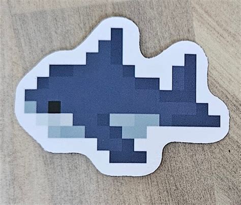 Shark Pixel Art Sticker - Etsy