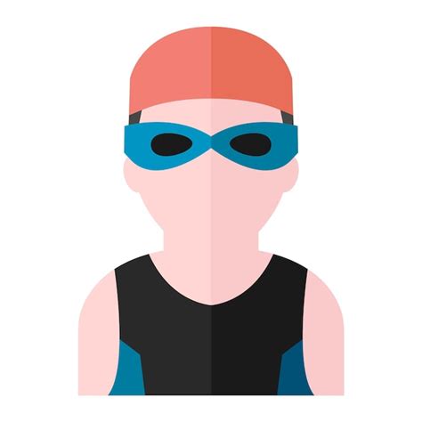 Icono De Atleta De Nataci N En Estilo De Color Plano Vector Premium