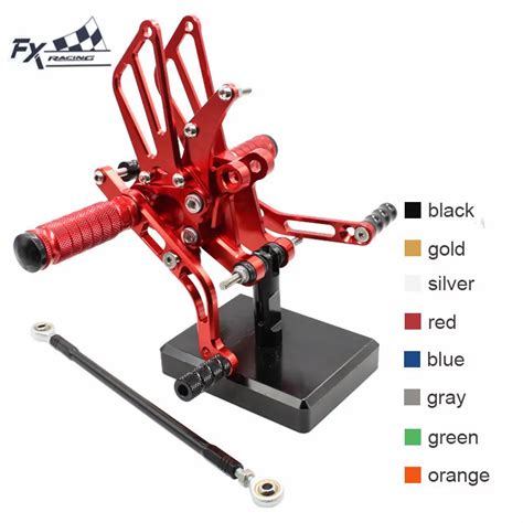 CNC Motorcycle Foot Pegs Rest Footpegs Pedals Rearset Footrest Rear Set