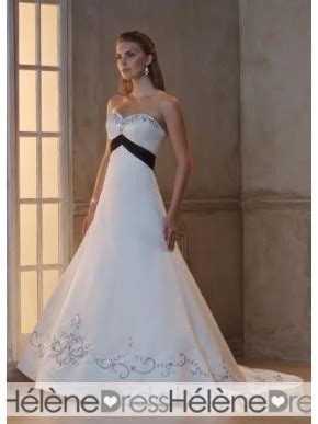 Elegant A Line Strapless Chapel Train Embroidery Wedding Dress Short