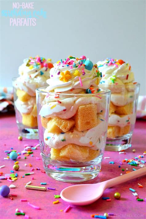 No Bake Birthday Cake Parfaits The Domestic Rebel