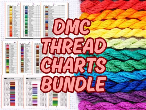 Dmc Color Chart Bundle By Number By Name With Rgb Codes Anchor Dmc Conversion Digital Download