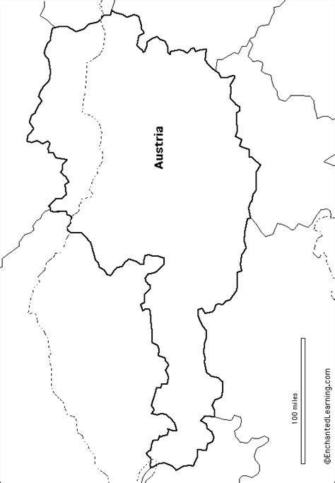 Outline Map Austria - EnchantedLearning.com