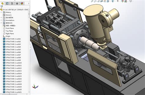 Plastic Injection塑料注射成型机3d数模图纸 Solidworks设计 Keryi