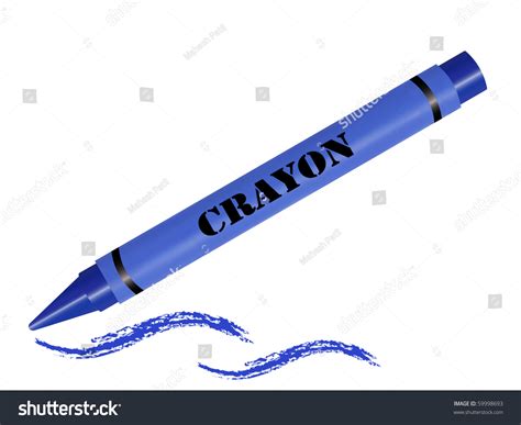 Vector Blue Crayon - 59998693 : Shutterstock