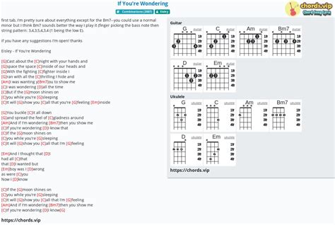 Chord: If You're Wondering - tab, song lyric, sheet, guitar, ukulele ...