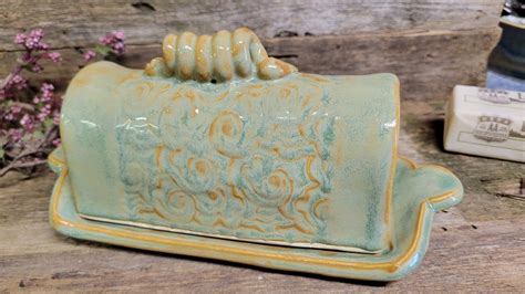 Pottery Hand Built Butter Dish Ceramic Butter Dish One Of A Kind Butter Dish Ready To Ship Etsy