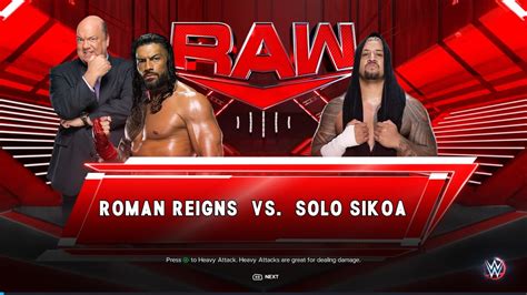 Roman Reigns Vs Solo Sikoa Monday Night Raw Wwe K Pc Gameplay