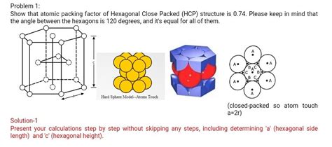 Solved Problem 1 Show That Atomic Packing Factor Of